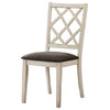 Ara 18" Dining Chair, Set of 2, Crossbuck Back, White Wood, Gray Fabric