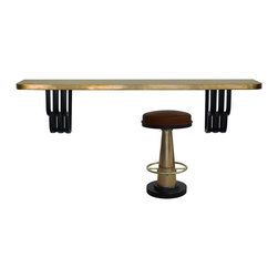 Copper or Brass Wall Counter Bar - Indoor Pub And Bistro Tables
