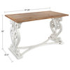 Wyldwood Rustic Carved Wood Desk, Rustic Brown/White 48x23.5x30