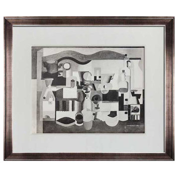Le CORBUSIER Lithograph SIGNED "Still Life with Many Objects" 1923 w/Frame