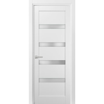Pantry Kitchen Lite Door 28 x 96 & Hardware | Quadro 4113 White Silk