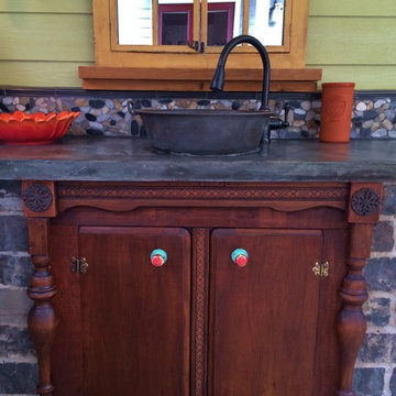 Antique Dining Table Converted into Outdoor Sink