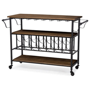 Bowery Hill Bar Cart in Antique Black and Brown
