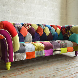 Walton Multicolured Patchwork Chesterfield Sofa - Sofas