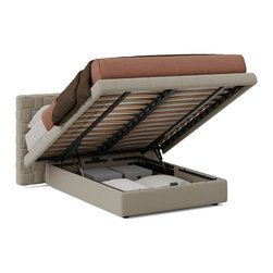 Cocos, letto imbottito con contenitore - Panel Beds