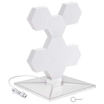 Yescom 7 Packs Hexagon Smart Light Modular LED APP Control WIFI Décor Bar Gifts