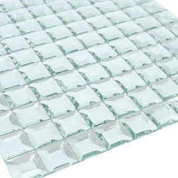 Glossy Diamond 3D Modern Square Glass Mosaic Tiles - Home Accessories & Decor