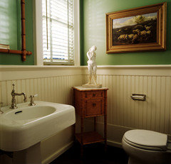 What is the best height for beadboard in a bathroom?