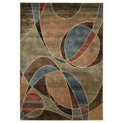 Persian Rugs 2305 Turquoise Modern Abstract Area Rug 4x5