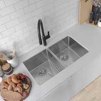 STYLISH 32"L x 18"W Stainless Steel Double Basin Undermount Kitchen Sink