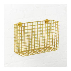 Grid Brass Magazine Rack | CB2 - Storage And Organization