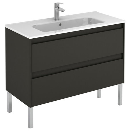 WS Bath Collections Ambra 100F Ambra 40" - Gloss Anthracite