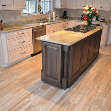Porcelain Flooring, Traditional Kitchen