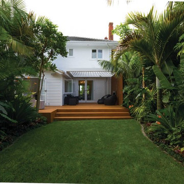A tropical garden landscape introducing flow