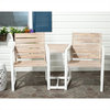 Safavieh Jovanna Steel and Acacia Wood 2 Seat Bench in White and Oak