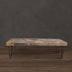 Modern Reclaimed Wood Arrow Coffee Table - Coffee Tables