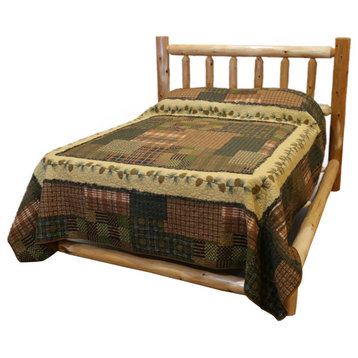 White Cedar Log Mountain Collection Standard Bed, Twin