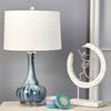 Glass 28" Genie Bottle Table Lamp, Navy and Light Gray