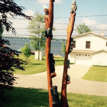 Triple tree stump Carvings