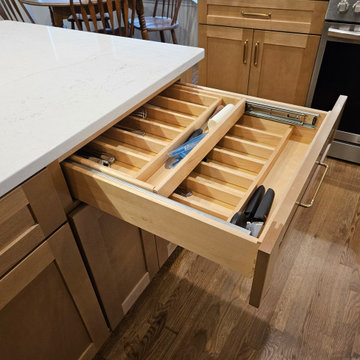 Transitional Kitchen Remodel With New Sandstone Colored Cabinets