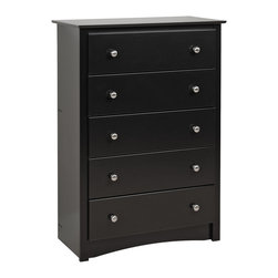 Prepac Sonoma 5-Drawer Chest in Black - Accent Chests And Cabinets