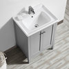 Asti 24" Single Vanity, Gray With Ceramic Basin Countertop, Without Mirror