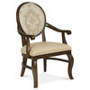 Oakland Arm Chair, 8794 Platinum Fabric, Finish: Walnut
