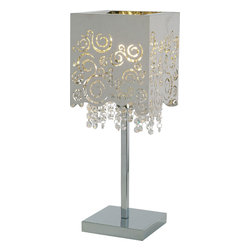 Laser Cut Filigree Crystal Table Lamp - Table Lamps