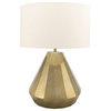 Aluminium Cotton Shade Brass Finish Inline Switch Table Lamp, 20"