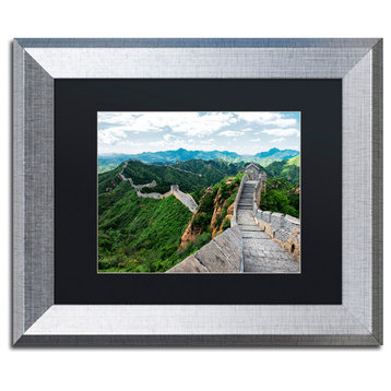 Philippe Hugonnard 'Great Wall XXII' Art, Silver Frame, Black Matte, 14"x11"