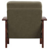 Mission Accent Chair, Steam Bent Arms and Cushioned Seat, Green Microfiber