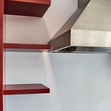Red Floating Shelves