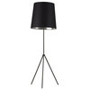 Odette 1-Light 3-Leg Drum Floor Lamp With Black and Silver Shade, Matte Black