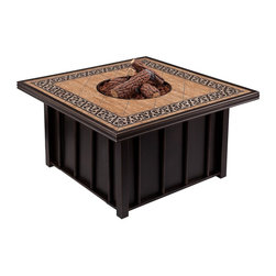 Aidan Outdoor Gas Fire Pit with Tile Top - Fire Pits