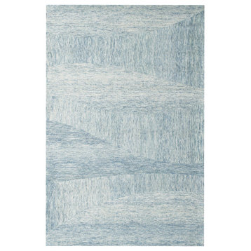 Estelle Modern Blue Abstract Hand-Tufted Wool Area Rug, 9' X 12'