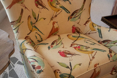 Watercolor Bird Wingback Chair
