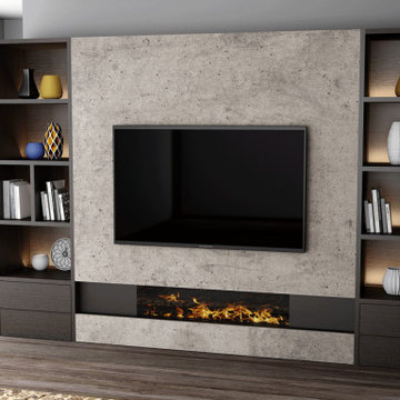 Corner TV Unit With Alcove Design & Bookcase Storage | Inspired Elements
