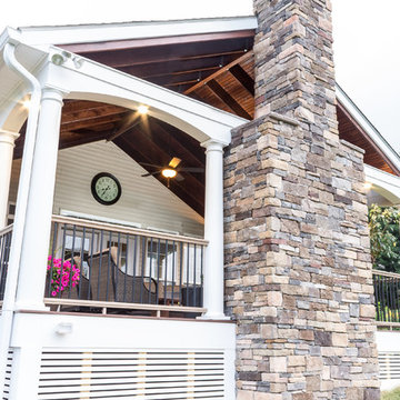 Covered Deck with Fireplace