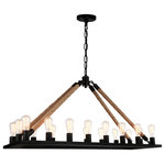 CWI Lighting - Ganges 18 Light Up Chandelier With Black Finish - With a blend of rustic and sleek, the Ganges 18 Light Chandelier will fit nicely in modern farmhouse interiors. It features a flat rectangular metal frame in black finish held in place by rope cables. Eighteen bulbs shine a warm glow upwards and throughout the space. This lighting option is perfect for when you want to add a sense of warmth and a dose of character to your space all while maintaining minimalism.  Feel confident with your purchase and rest assured. This fixture comes with a one year warranty against manufacturers defects to give you peace of mind that your product will be in perfect condition.