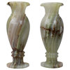 Natural Geo Decorative Handcrafted 8" Onyx Vase, Set of 2