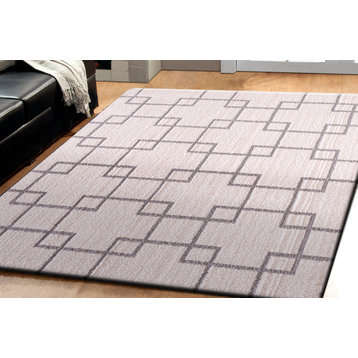 Silky Shag 5901-119 Area Rug, Ivory And Silver, 2'x3'3"