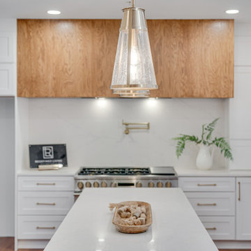White Kitchen With Wood Tones
