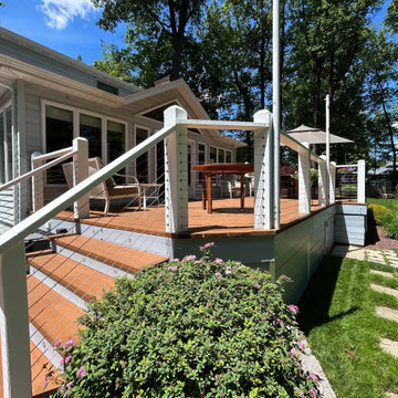 Wood Deck with Stainless Steel Cable Railing