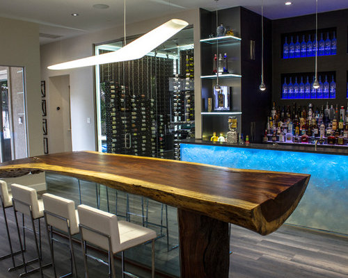 Best Large  Contemporary Home  Bar  Design Ideas  Remodel 