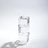 Luxe Stacked Crystal Cubes Pillar Candle Holder 12" Blocks Clear Squares