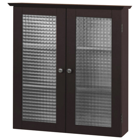 Wooden Bathroom Glass Doors Wall Cabinet 6209