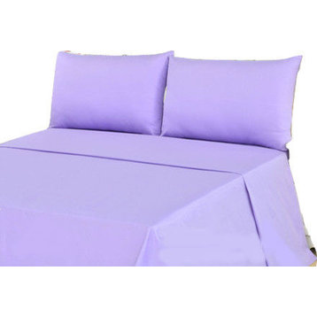 Tache 3-Piece Bed Sheet Set Purple Flat Sheet, Cal King
