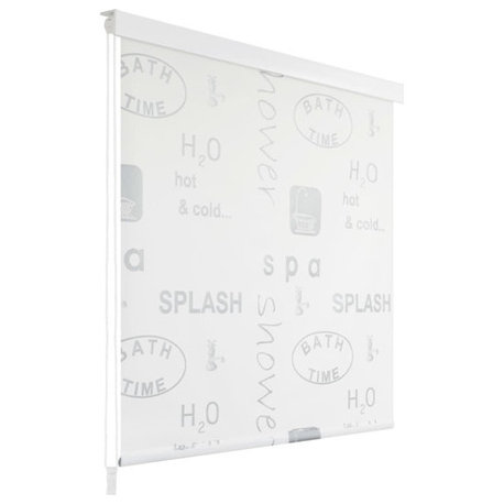 vidaXL Roll-up Shower Curtain Bathroom Roller Curtain with Pull Cord Splash