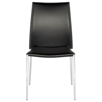 Eisner Dining Chair, Black Leather