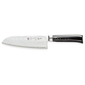 Tamahagane SAN Kyoto Mikarta Stainless Steel Santoku Knife, 7"